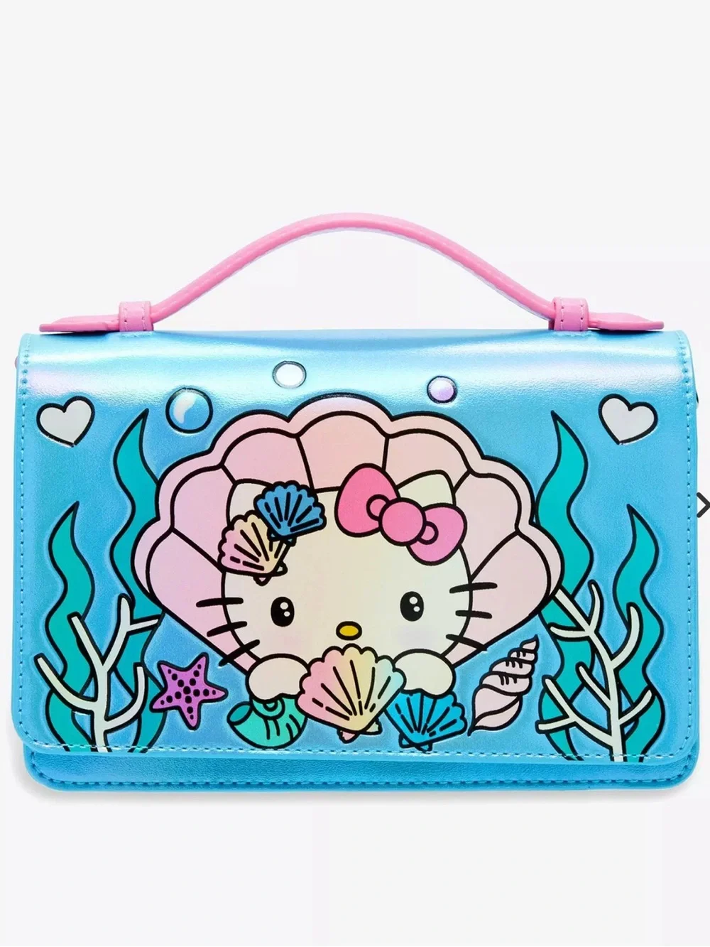 Loungefly Sanrio Hello Kitty Mermaid Metallic Top-Handle crossbody Bag New!